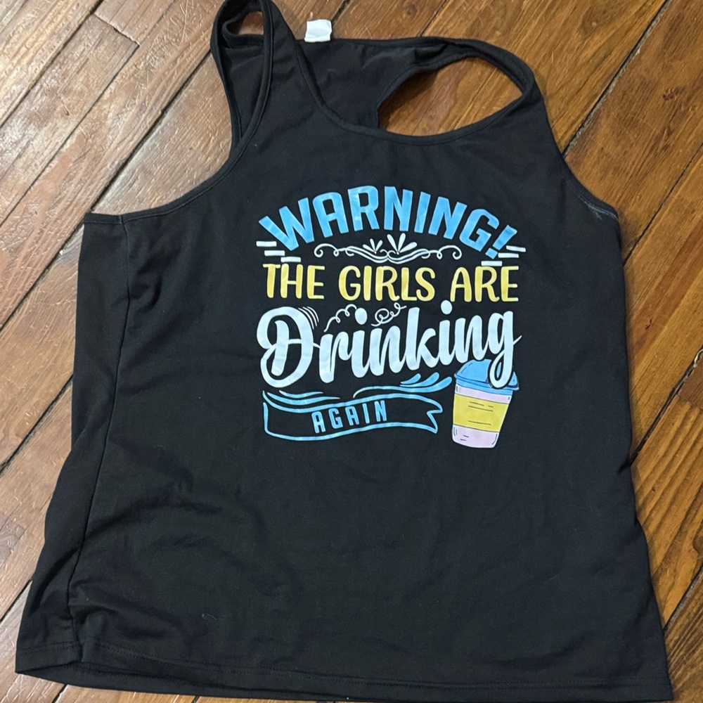 Black Graphic Tank Top